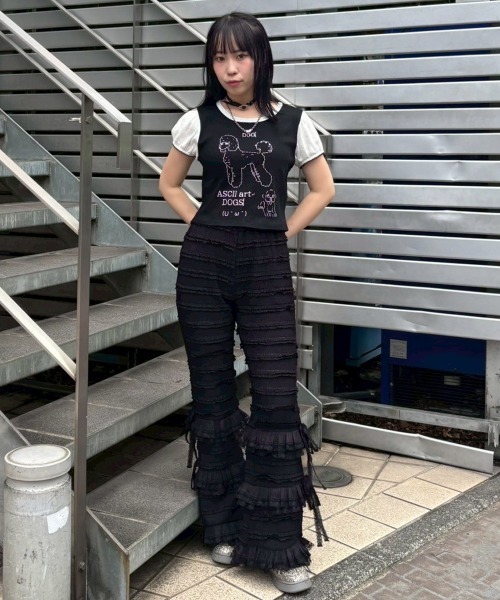 Candy Stripper（キャンディストリッパー）の「ASCII ART DOG Tシャツ（Tシャツ/カットソー・レディース・オフホワイト/ライトブルー/ブラック・FREE）」の17枚目の写真