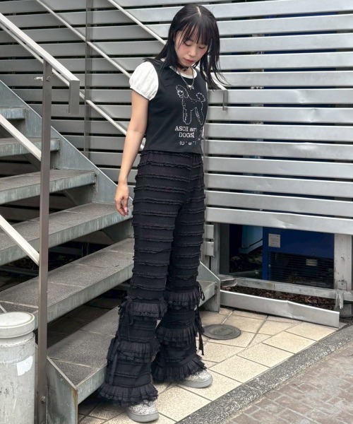 Candy Stripper（キャンディストリッパー）の「ASCII ART DOG Tシャツ（Tシャツ/カットソー・レディース・オフホワイト/ライトブルー/ブラック・FREE）」の18枚目の写真