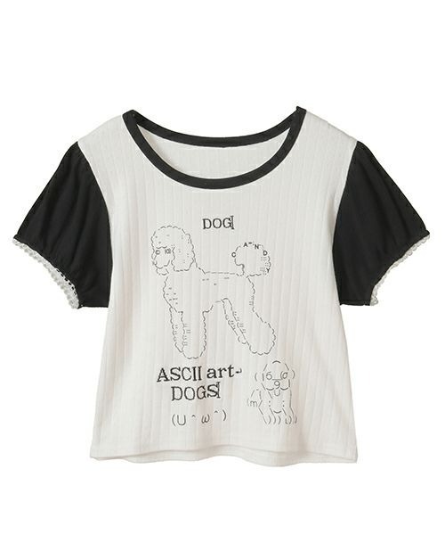 Candy Stripper（キャンディストリッパー）の「ASCII ART DOG Tシャツ（Tシャツ/カットソー・レディース・オフホワイト/ライトブルー/ブラック・FREE）」の22枚目の写真
