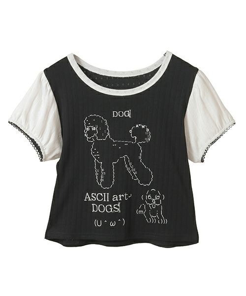 Candy Stripper（キャンディストリッパー）の「ASCII ART DOG Tシャツ（Tシャツ/カットソー・レディース・オフホワイト/ライトブルー/ブラック・FREE）」の20枚目の写真