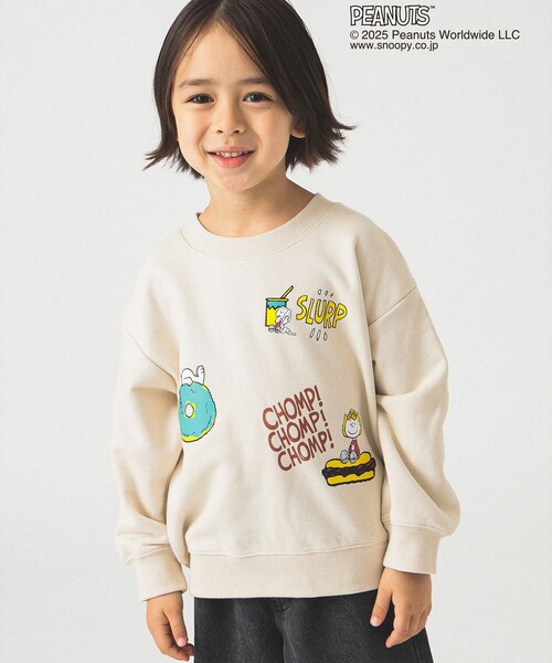 B:MING by BEAMS（ビーミングバイビームス）の「Peanuts 総柄 プリント スウェット 2025FW（90～140cm）（スウェット・キッズ・ダークグリーン/ホワイト系その他5・90/100/110/120/130/140）」の3枚目の写真