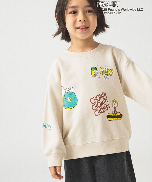 B:MING by BEAMS（ビーミングバイビームス）の「Peanuts 総柄 プリント スウェット 2025FW（90～140cm）（スウェット・キッズ・ダークグリーン/ホワイト系その他5・90/100/110/120/130/140）」の5枚目の写真