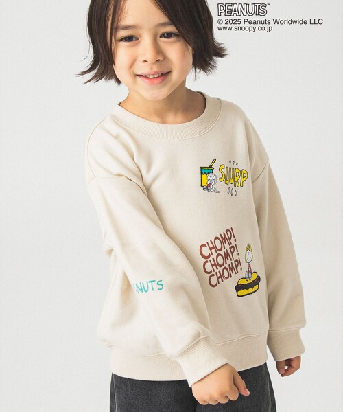 B:MING by BEAMS（ビーミングバイビームス）の「Peanuts 総柄 プリント スウェット 2025FW（90～140cm）（スウェット・キッズ・ダークグリーン/ホワイト系その他5・90/100/110/120/130/140）」の6枚目の写真
