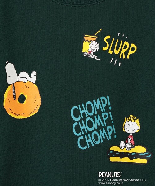 B:MING by BEAMS（ビーミングバイビームス）の「Peanuts 総柄 プリント スウェット 2025FW（90～140cm）（スウェット・キッズ・ダークグリーン/ホワイト系その他5・90/100/110/120/130/140）」の22枚目の写真