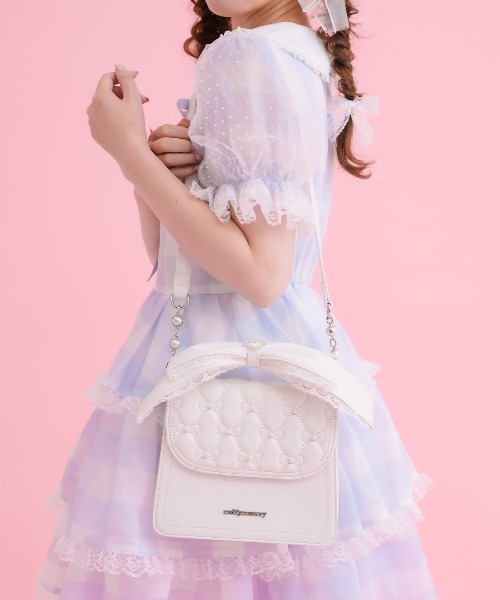 mellfy memory(メルフィーメモリー)の「Ribbon quilting eternity bag(ショルダーバッグ・レディース・ベビーピンク/ピンク/ホワイト・FREE)」の17枚目の写真