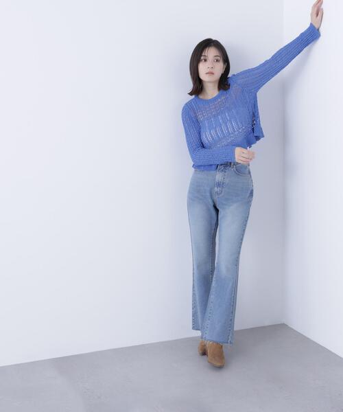 NATURAL BEAUTY BASIC(ナチュラルビューティーベーシック)の「◇ハイライズフレアデニムパンツ(デニムパンツ・レディース・ブラック/ブルー・X-SMALL/SMALL/MEDIUM)」の20枚目の写真