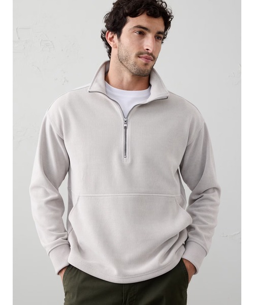 BANANA REPUBLIC FACTORY STORE(バナナリパブリック ファクトリーストア)の「BANANA REPUBLIC FACTORY STORE ニットハーフジップスウェットシャツ(スウェット・メンズ・ベージュ/ダークグリーン・L/S/M/XL)」の2枚目の写真