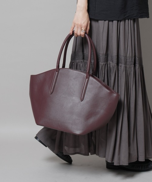 NANO universe（ナノユニバース）の「ラウンドシンプルトートバッグ（トートバッグ・レディース・ブラック/ライトグレー/ブラウン・FREE）」の3枚目の写真