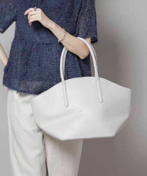 NANO universe（ナノユニバース）の「ラウンドシンプルトートバッグ（トートバッグ・レディース・ブラック/ライトグレー/ブラウン・FREE）」の2枚目の写真