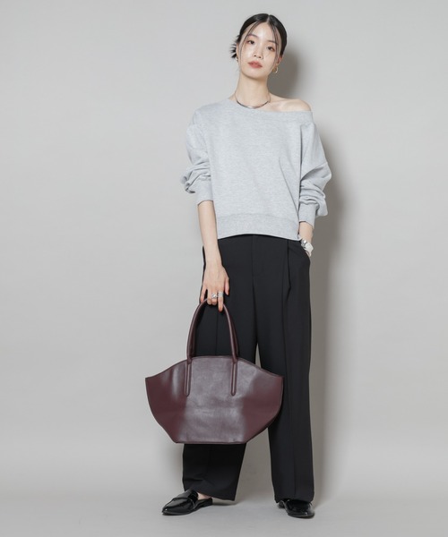 NANO universe（ナノユニバース）の「ラウンドシンプルトートバッグ（トートバッグ・レディース・ブラック/ライトグレー/ブラウン・FREE）」の16枚目の写真