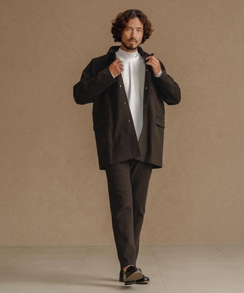 CALL&RESPONSE（コールアンドレスポンス）の「mj10892-ステンカラーコート-スーパーストレッチ（ステンカラーコート・メンズ・チャコール/ブラウン・2/4/5）」の13枚目の写真