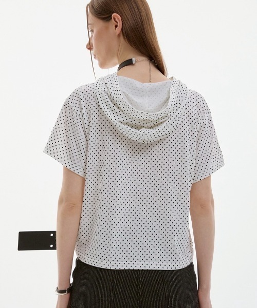 ESC STUDIO(イーエスシースタジオ)の「【ESC STUDIO】quadruple shaky hoodie / 【イーエスシースタジオ】クアドルプルシャイキーロゴフード付き半袖Tシャツ(Tシャツ/カットソー・メンズ・ホワイト/ブラック/ホワイト×ブラック・ONE SIZE)」の14枚目の写真