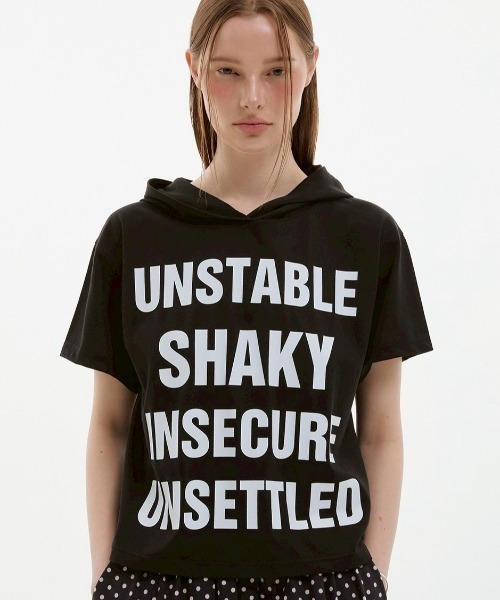 ESC STUDIO(イーエスシースタジオ)の「【ESC STUDIO】quadruple shaky hoodie / 【イーエスシースタジオ】クアドルプルシャイキーロゴフード付き半袖Tシャツ(Tシャツ/カットソー・メンズ・ホワイト/ブラック/ホワイト×ブラック・ONE SIZE)」の21枚目の写真