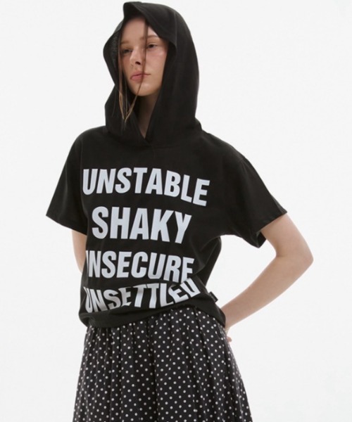 ESC STUDIO(イーエスシースタジオ)の「【ESC STUDIO】quadruple shaky hoodie / 【イーエスシースタジオ】クアドルプルシャイキーロゴフード付き半袖Tシャツ(Tシャツ/カットソー・メンズ・ホワイト/ブラック/ホワイト×ブラック・ONE SIZE)」の19枚目の写真