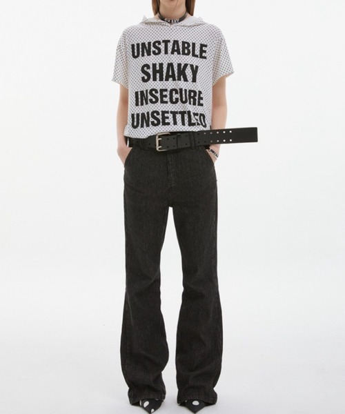 ESC STUDIO(イーエスシースタジオ)の「【ESC STUDIO】quadruple shaky hoodie / 【イーエスシースタジオ】クアドルプルシャイキーロゴフード付き半袖Tシャツ(Tシャツ/カットソー・メンズ・ホワイト/ブラック/ホワイト×ブラック・ONE SIZE)」の6枚目の写真