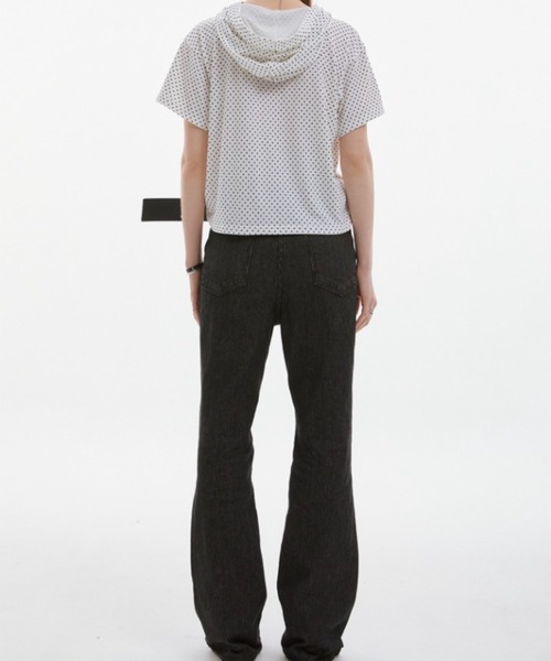 ESC STUDIO(イーエスシースタジオ)の「【ESC STUDIO】quadruple shaky hoodie / 【イーエスシースタジオ】クアドルプルシャイキーロゴフード付き半袖Tシャツ(Tシャツ/カットソー・メンズ・ホワイト/ブラック/ホワイト×ブラック・ONE SIZE)」の7枚目の写真