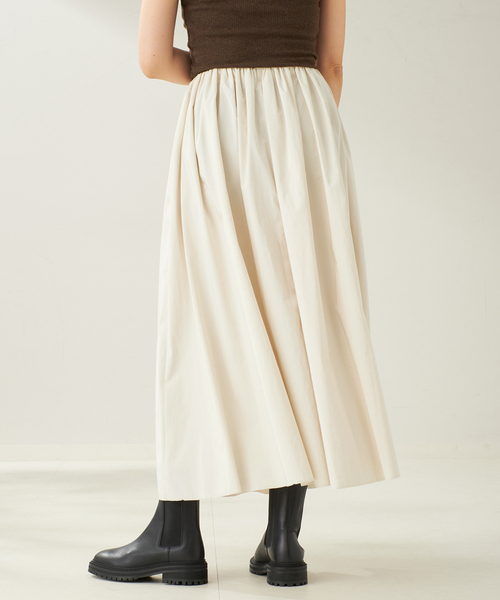 plage(プラージュ)の「taffeta maxi スカート(スカート・レディース・アイボリー/ブラック・38/36)」の3枚目の写真