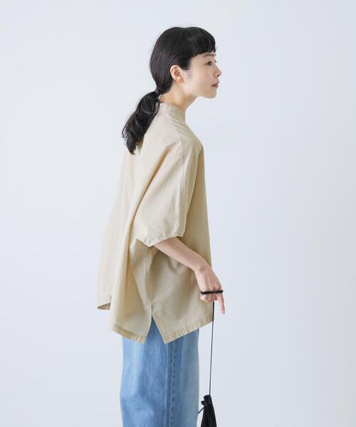 新品　今季　かぐれ　コットンスクエアポンチョシャツ 2025年春夏　ベージュ　綿 新品 今季 かぐれ コットンスクエアポンチョシャツ 2025年春夏