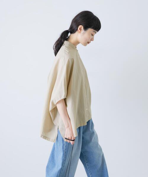 新品　今季　かぐれ　コットンスクエアポンチョシャツ 2025年春夏　ベージュ　綿 新品 今季 かぐれ コットンスクエアポンチョシャツ 2025年春夏