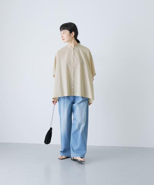 新品　今季　かぐれ　コットンスクエアポンチョシャツ 2025年春夏　ベージュ　綿 新品 今季 かぐれ コットンスクエアポンチョシャツ 2025年春夏