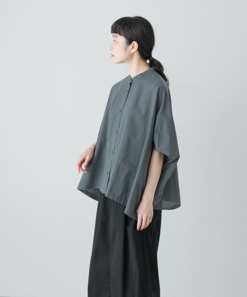 新品　今季　かぐれ　コットンスクエアポンチョシャツ 2025年春夏　ブルー　綿 コットンスクエアポンチョシャツ[GAA5-23M033]｜URBAN RESEARCH
