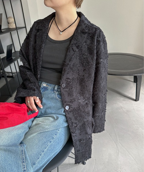 PILIT（ピリット）の「ジャガードジャケット（テーラードジャケット・レディース・アイボリー/ブラック・MEDIUM）」の11枚目の写真