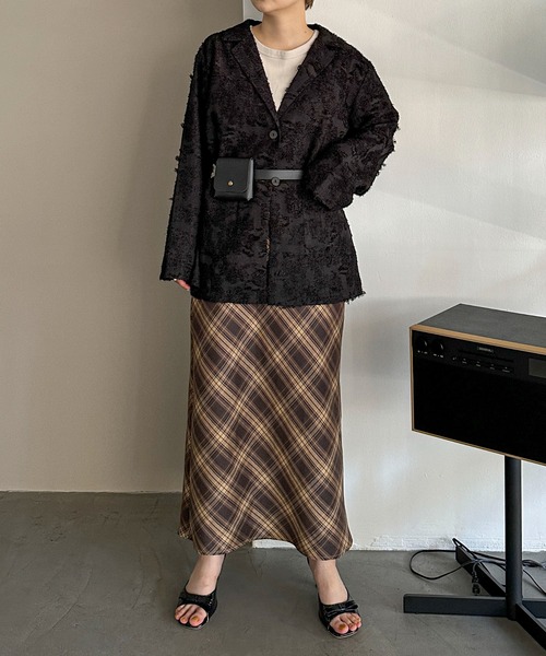 PILIT（ピリット）の「ジャガードジャケット（テーラードジャケット・レディース・アイボリー/ブラック・MEDIUM）」の21枚目の写真