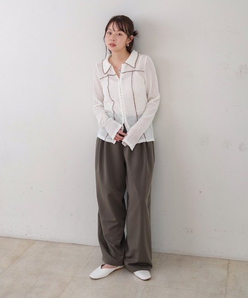 Bab(バブ)の「ウェーブメロウホックシャツトップス(シャツ/ブラウス・レディース・ブラウン/チャコールグレー/アイボリー・FREE)」の15枚目の写真