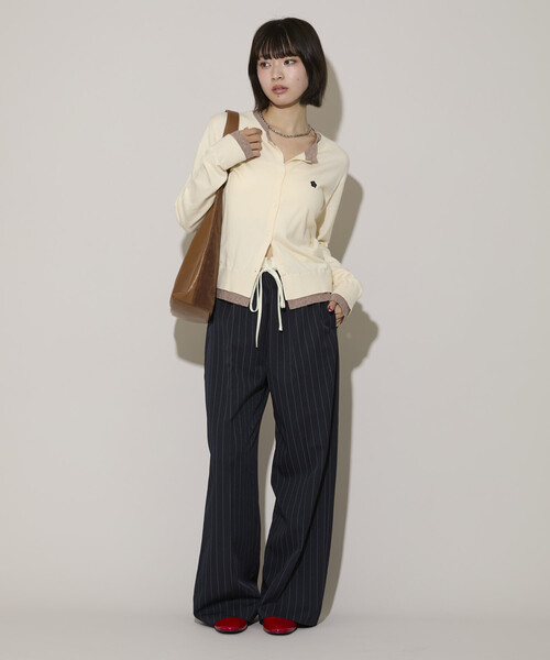 PUBLUX（パブリュクス）の「PUBLUX/パブリュクス ウエスト シャーリング 切り替えイージースラックス パンツ　限定展開（スラックス・レディース・ブラック/グレー/ブルー・ﾌﾘ-）」の20枚目の写真