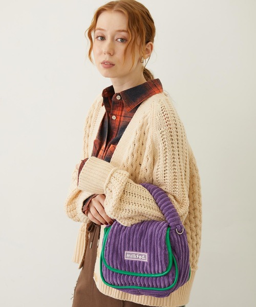 MILKFED.（ミルクフェド）の「CORDUROY PIPING BAG（ショルダーバッグ・レディース・ブラック/レッド/パープル・ONE SIZE）」の5枚目の写真