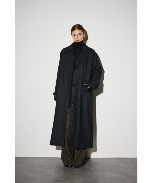 RIM.ARK（リムアーク）の「Stand fall collar CT スタンドカラーコート（ステンカラーコート・レディース・ダークネイビー/チャコールグレー/杢グレー・FREE）」の5枚目の写真