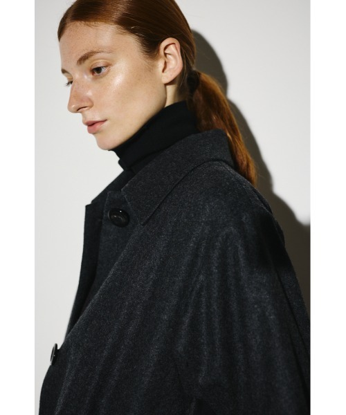 RIM.ARK（リムアーク）の「Stand fall collar CT スタンドカラーコート（ステンカラーコート・レディース・ダークネイビー/チャコールグレー/杢グレー・FREE）」の9枚目の写真