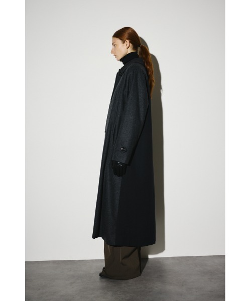 RIM.ARK（リムアーク）の「Stand fall collar CT スタンドカラーコート（ステンカラーコート・レディース・ダークネイビー/チャコールグレー/杢グレー・FREE）」の11枚目の写真