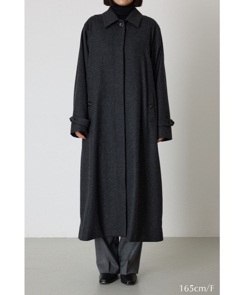 RIM.ARK（リムアーク）の「Stand fall collar CT スタンドカラーコート（ステンカラーコート・レディース・ダークネイビー/チャコールグレー/杢グレー・FREE）」の18枚目の写真