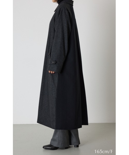 RIM.ARK（リムアーク）の「Stand fall collar CT スタンドカラーコート（ステンカラーコート・レディース・ダークネイビー/チャコールグレー/杢グレー・FREE）」の19枚目の写真