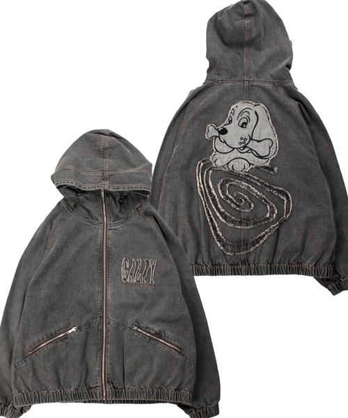 GALFY（ガルフィー）の「【GALFY/ガルフィー】ぐるグニャデニムパーカー（ブルゾン・メンズ・ブラック/ブラウン/ブルー・XL/L）」の2枚目の写真