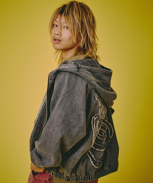 GALFY（ガルフィー）の「【GALFY/ガルフィー】ぐるグニャデニムパーカー（ブルゾン・メンズ・ブラック/ブラウン/ブルー・XL/L）」の13枚目の写真