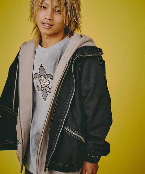 GALFY（ガルフィー）の「【GALFY/ガルフィー】ぐるグニャデニムパーカー（ブルゾン・メンズ・ブラック/ブラウン/ブルー・XL/L）」の12枚目の写真