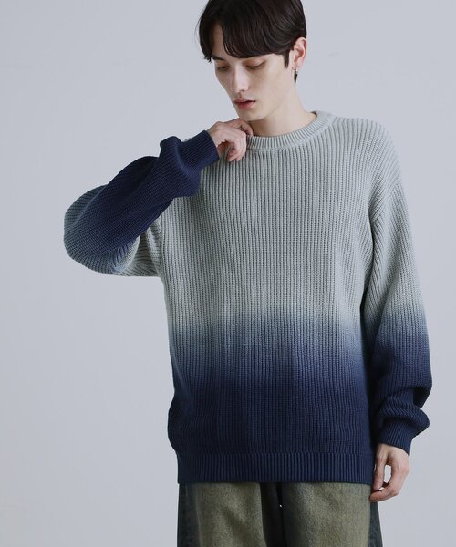 tk.TAKEO KIKUCHI（ティーケータケオキクチ）の「コットン畔編みグラデーションニット（ニット/セーター・メンズ・ライトグレー/オフホワイト/チャコールグレー・02/03/04）」の15枚目の写真