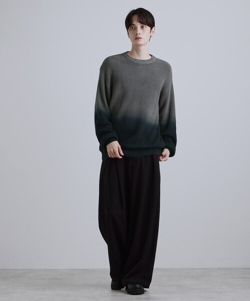 tk.TAKEO KIKUCHI（ティーケータケオキクチ）の「コットン畔編みグラデーションニット（ニット/セーター・メンズ・ライトグレー/オフホワイト/チャコールグレー・02/03/04）」の21枚目の写真