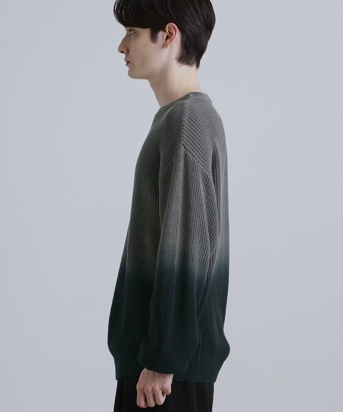 tk.TAKEO KIKUCHI（ティーケータケオキクチ）の「コットン畔編みグラデーションニット（ニット/セーター・メンズ・ライトグレー/オフホワイト/チャコールグレー・02/03/04）」の6枚目の写真