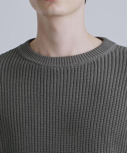 tk.TAKEO KIKUCHI（ティーケータケオキクチ）の「コットン畔編みグラデーションニット（ニット/セーター・メンズ・ライトグレー/オフホワイト/チャコールグレー・02/03/04）」の8枚目の写真