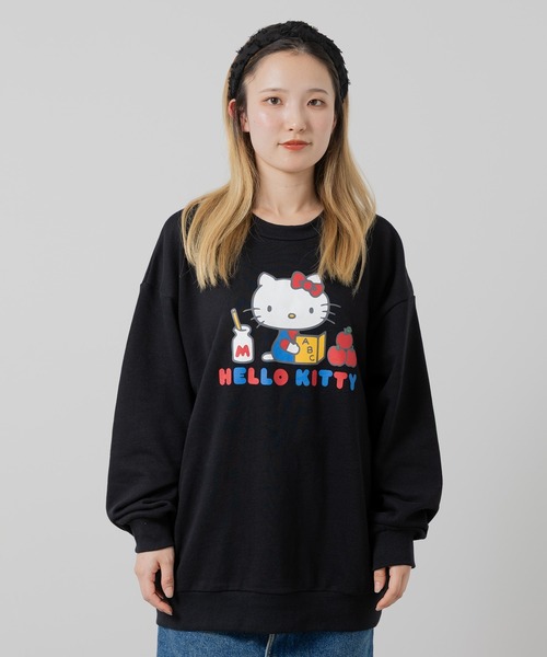 sanrio(サンリオ)の「〈サンリオ〉ハローキティ/裏毛トレーナー(スウェット・レディース・ブラック/ホワイト・LARGE/MEDIUM)」の8枚目の写真