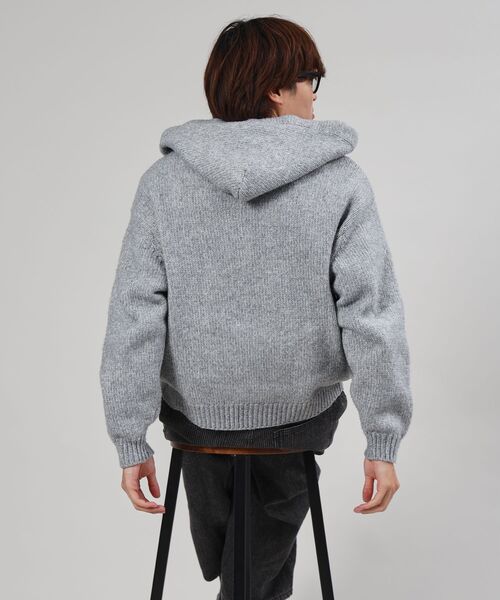 FFEIN（フェイン）の「【FFEIN（フェイン）】エクアドル風ヘビーニットジップアップ / ニット ダブルジップ ジップパーカー 短丈 フーディ（パーカー・メンズ・A/アッシュグレー・SMALL/MEDIUM/LARGE）」の22枚目の写真