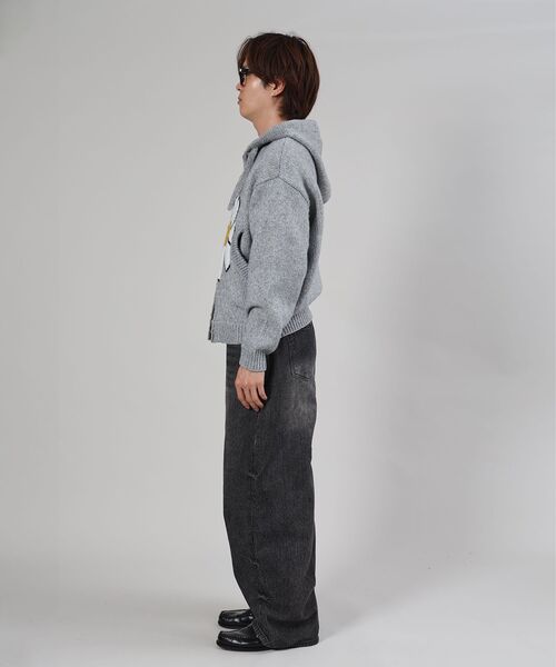 FFEIN（フェイン）の「【FFEIN（フェイン）】エクアドル風ヘビーニットジップアップ / ニット ダブルジップ ジップパーカー 短丈 フーディ（パーカー・メンズ・A/アッシュグレー・SMALL/MEDIUM/LARGE）」の20枚目の写真