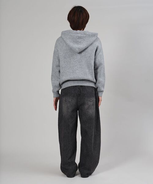 FFEIN（フェイン）の「【FFEIN（フェイン）】エクアドル風ヘビーニットジップアップ / ニット ダブルジップ ジップパーカー 短丈 フーディ（パーカー・メンズ・A/アッシュグレー・SMALL/MEDIUM/LARGE）」の19枚目の写真