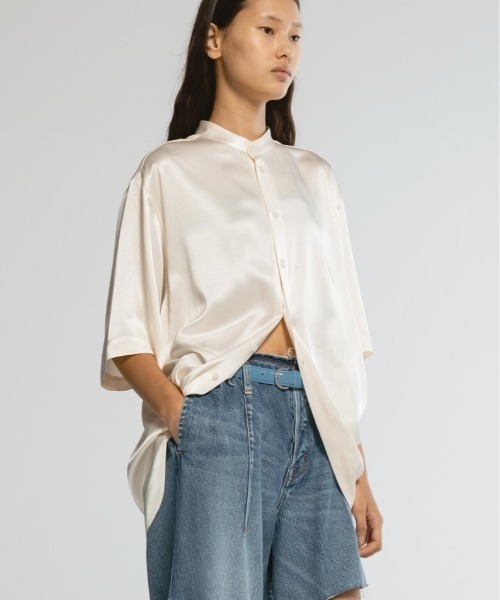 【美品】CINOH リネンブラウス CINOH ブラウス シャツ 「CINOH/チノ」COTTON ORGANDIE V NECK