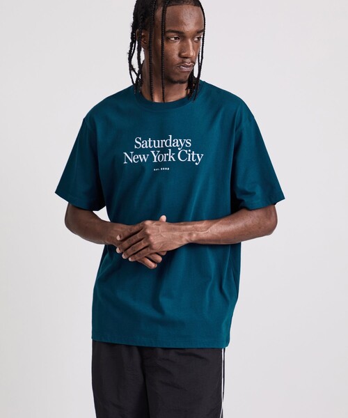 Saturdays NYC(サタデーズ ニューヨークシティ )の「Miller Standard SS Tee(Tシャツ/カットソー・メンズ・ブルー/ダークブラウン・L/M/S/XL/X-SMALL)」の15枚目の写真