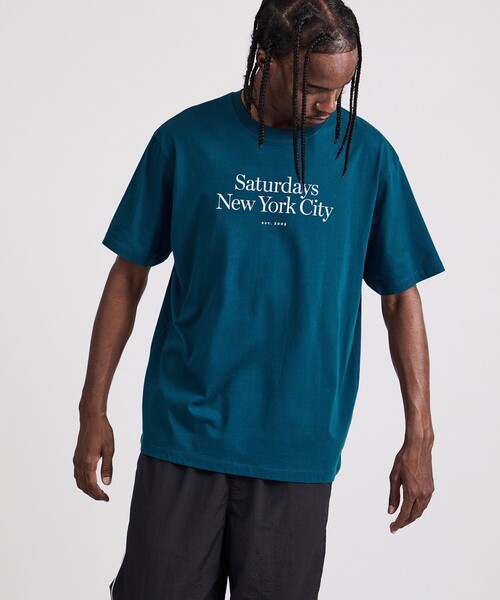 Saturdays NYC(サタデーズ ニューヨークシティ )の「Miller Standard SS Tee(Tシャツ/カットソー・メンズ・ブルー/ダークブラウン・L/M/S/XL/X-SMALL)」の16枚目の写真