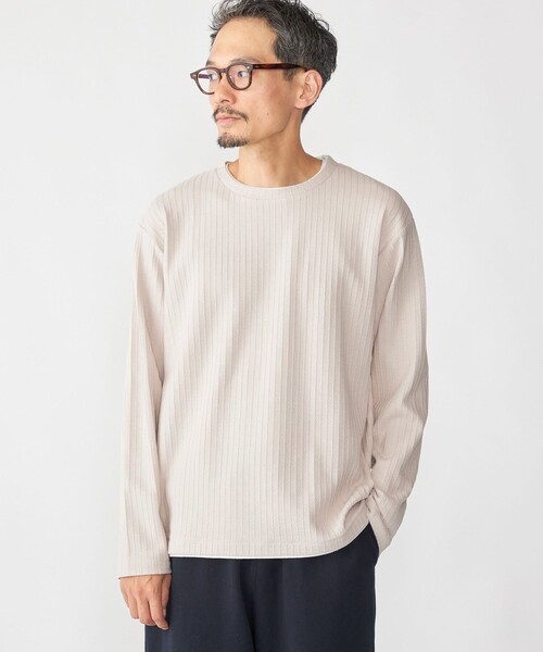 SHIPS(シップス)の「SHIPS: フェイク レイヤード クルーネック ロングスリーブ(Tシャツ/カットソー・メンズ・グレー/ベージュ/ネイビー/ワイン・SMALL/MEDIUM/LARGE/X-LARGE)」の3枚目の写真